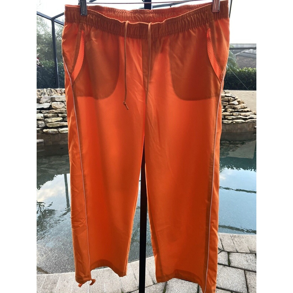 Nike Stretch Capri Crop Pants Women's Small Orange Activewear NWOT
